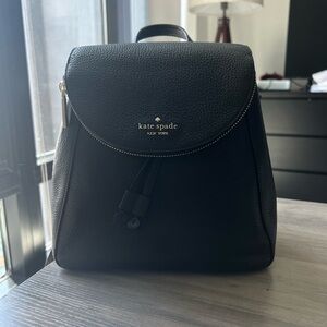 Kate Spade Black Pebbled Leather Backpack